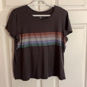 american eagle color striped crop top